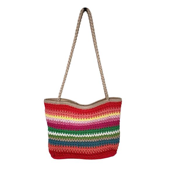 The Sak Crochet Shoulder Bag Handbag Purse | Multi Color Rainbow | EUC - Picture 3 of 11